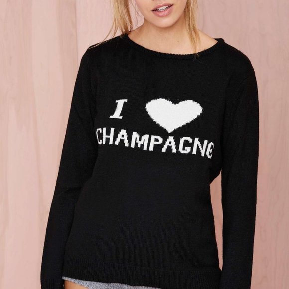 I HEART CHAMPAGNE SWEATER By Knitz by For Love and Lemons - Picture 2 of 5